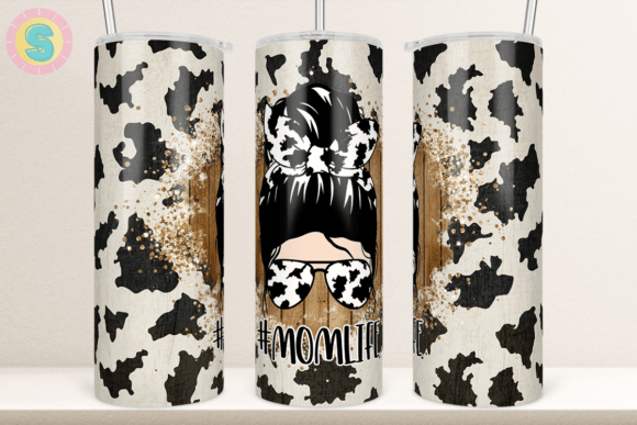 20Oz Cowhide Mom Life Tumbler Wrap