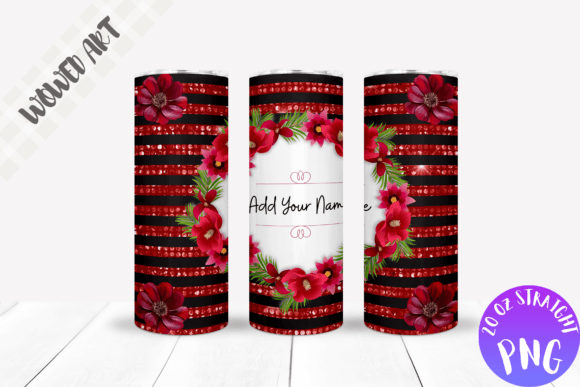 Add Your Own Name Flowers Tumbler Wrap