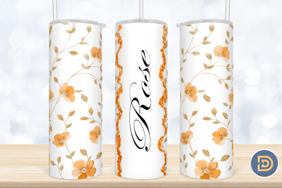 Add Your Text Floral Tumbler Wrap 20Oz