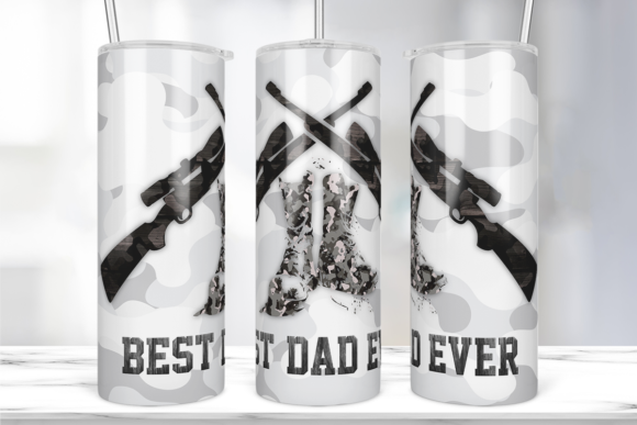 Best Dad Ever Camo Tumbler Wrap