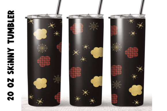 Christmas Plaid Glitter Tumbler Wrap