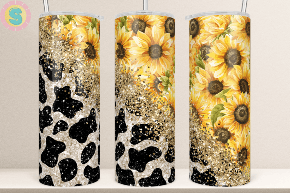 Cow Print Sunflower 20Oz Tumbler Wrap