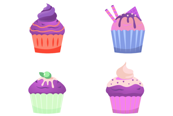 Cup Cake Dessert: A Sweet, Stitch-Ready Illustration