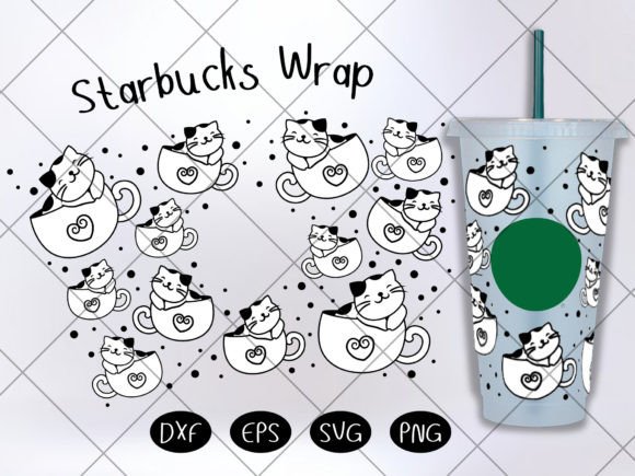 Cute Cat in a Tea Cup Wrap