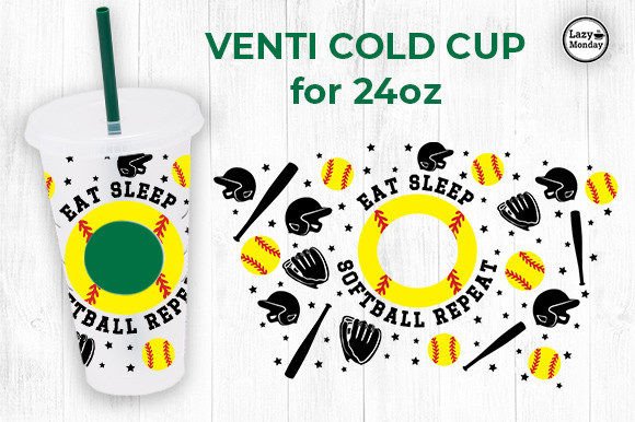 Eat Sleep Softball Venti Cup Wrap