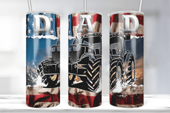 Farmer Dad Tractor 20oz Tumbler Wrap
