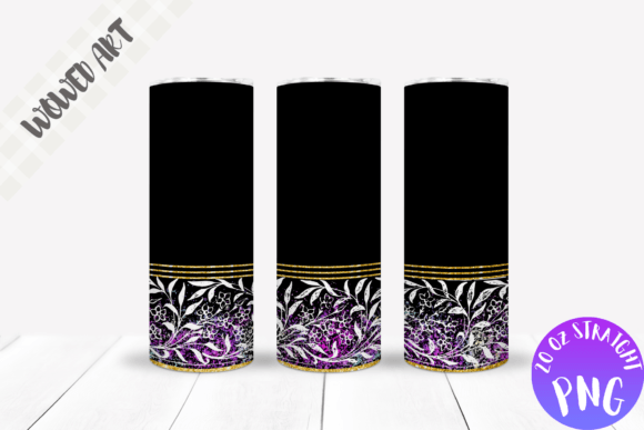 Floral Glitter 20 Oz Skinny Tumbler Wrap