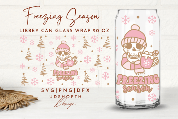 Freezing Season Can Glass SVG, 20oz