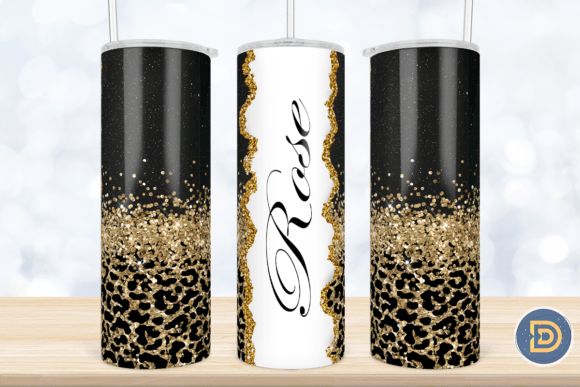 Glitter Leopard Add Name Tumbler 20Oz
