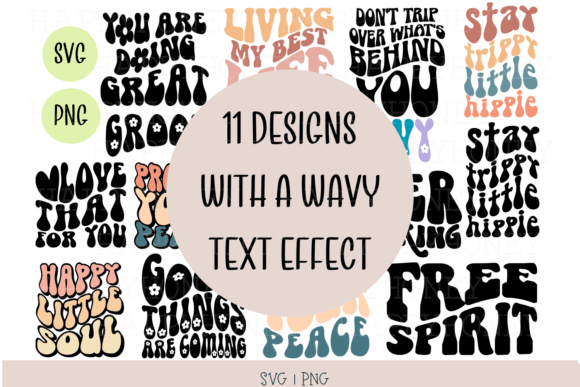 Groovy Wavy Text SVG Bundle