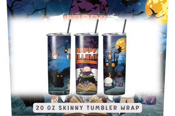 Halloween Gnome Witch Tumbler Coffee