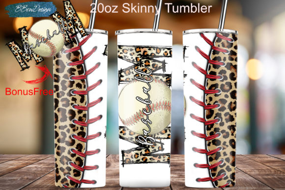 Leopard Baseball Mom 20oz Skinny Tumbler