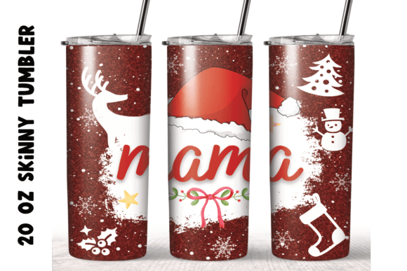 Mama Santa Christmas Tumbler Sublimation