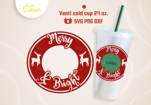 Merry and Bright 24oz Venti Cold Cup