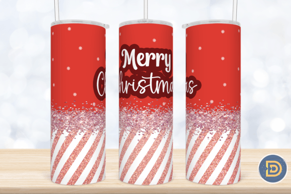 Merry Christmas Candy Cane Tumbler Wrap