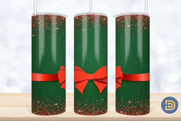Ribbon Christmas 20Oz Tumbler Wrap PNG