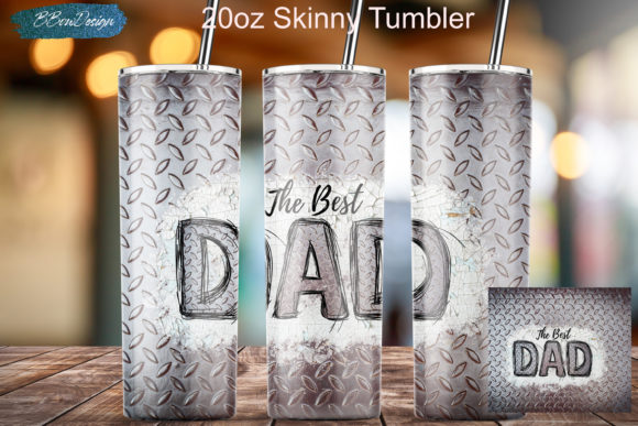 The Best Dad 20oz Skinny Tumbler PNG