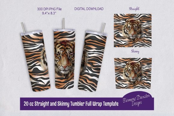 Tiger Sublimation 20oz Tumbler PNG File