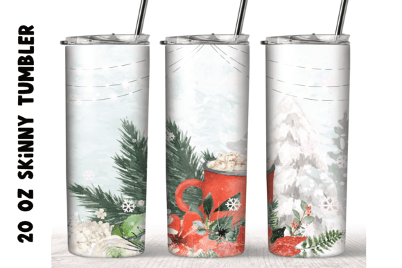 Winter Flowers Coffee Tumbler Wrap