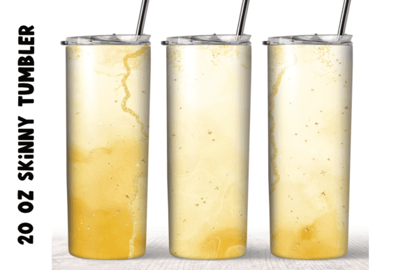 Yellow Watercolor Glitter 20oz Tumbler